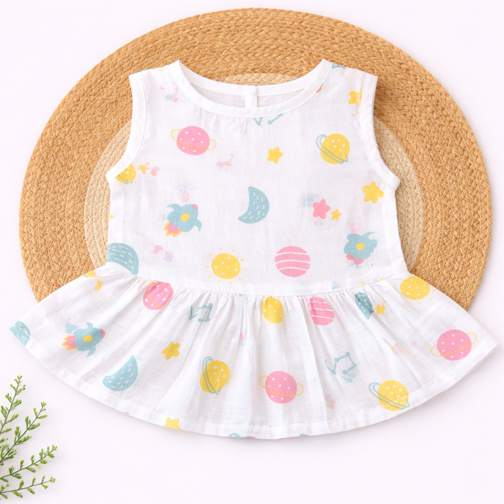 Muslin Frock Frill - Planets