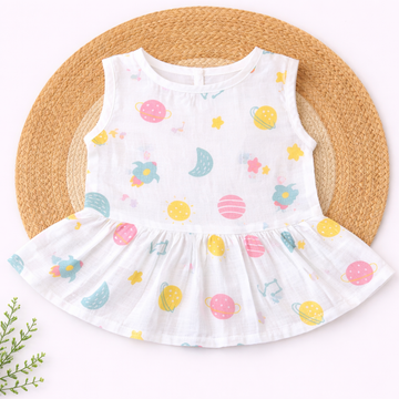 Muslin Frock Frill - Planets