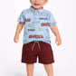 Boys Chinese Collar T-Shirt & Trouser Set