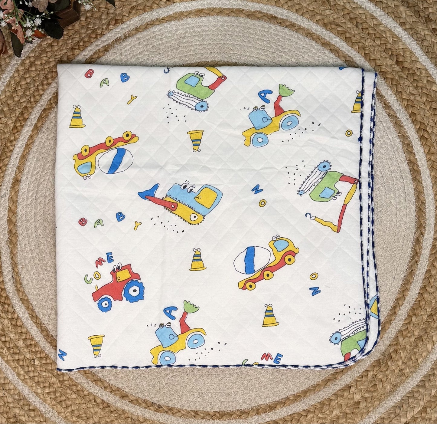 4 Layer Receiving Blanket - Crane