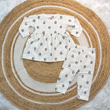 Frock with Legging Co-ord Set Infant - White Penguin