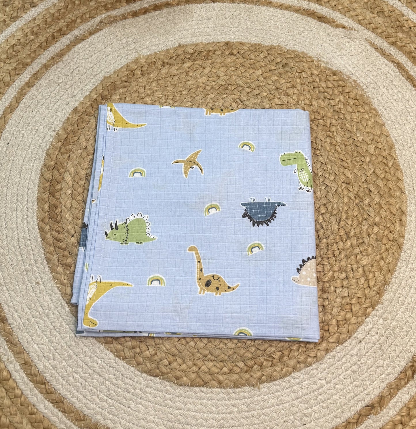 Premium Muslin Swaddle - Blue Colour Dinosaur