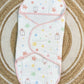 Velcro Swaddle - Pink Border