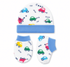 Cap, Mitten & Bootie Set - Car Print