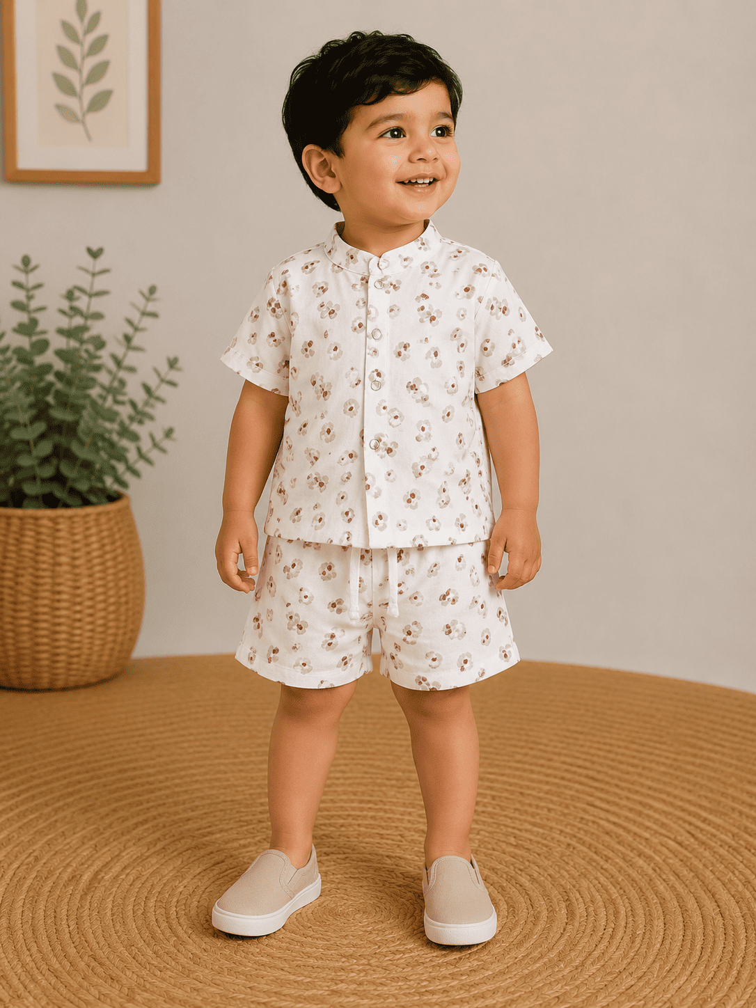 Premium Muslin Co-Ord Set -     Abstract Floral Print