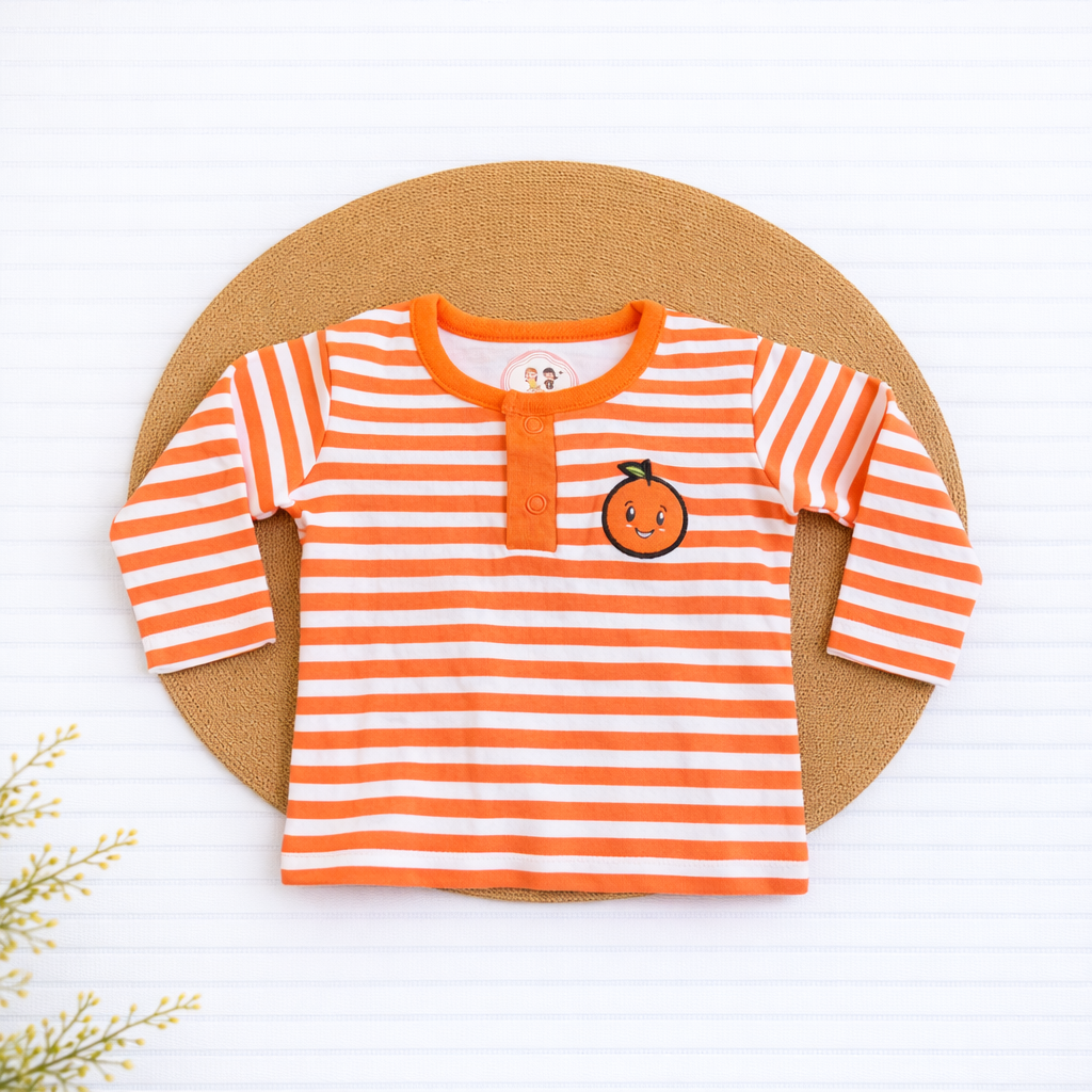 T-shirt - Orange with White Stripes