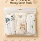 Crinkled Muslin Velcro Nappy - Pack of 5