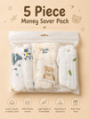 Crinkled Muslin Velcro Nappy - Pack of 5