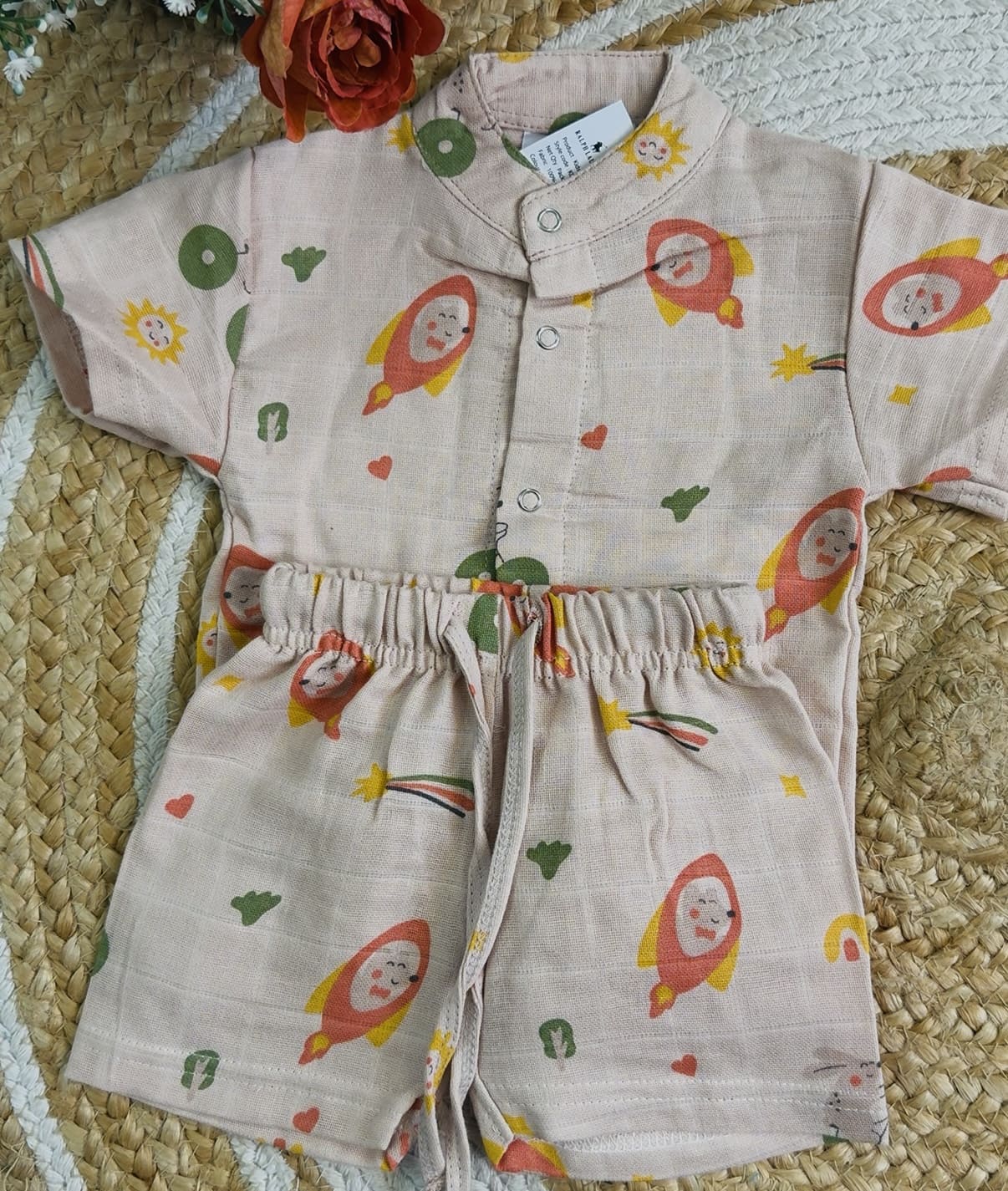 Premium Muslin Co-Ord Set - Sandal Rocket