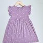 Frill Sleeve Frock - Lavender Heart