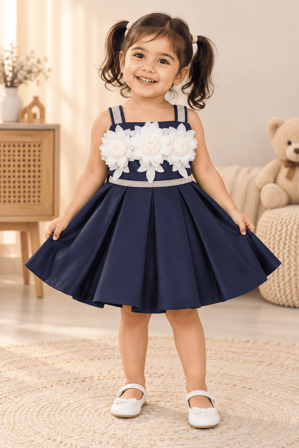 Premium Scuba Frock with Flair - Black