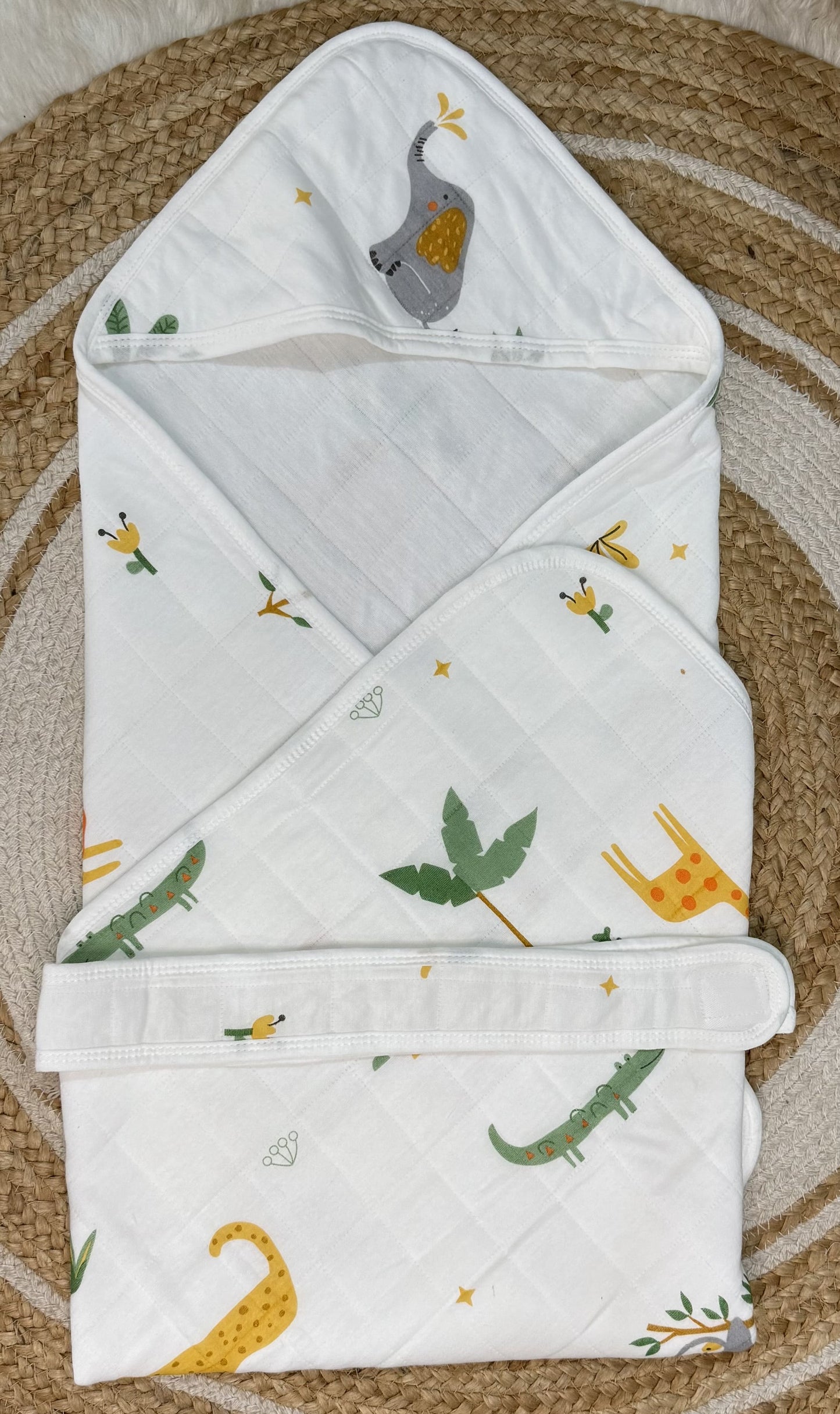 4-Layer Hooded Towel - Safari Jungle Print