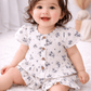 Co-ord Set for Girls - Dark Blue Flower