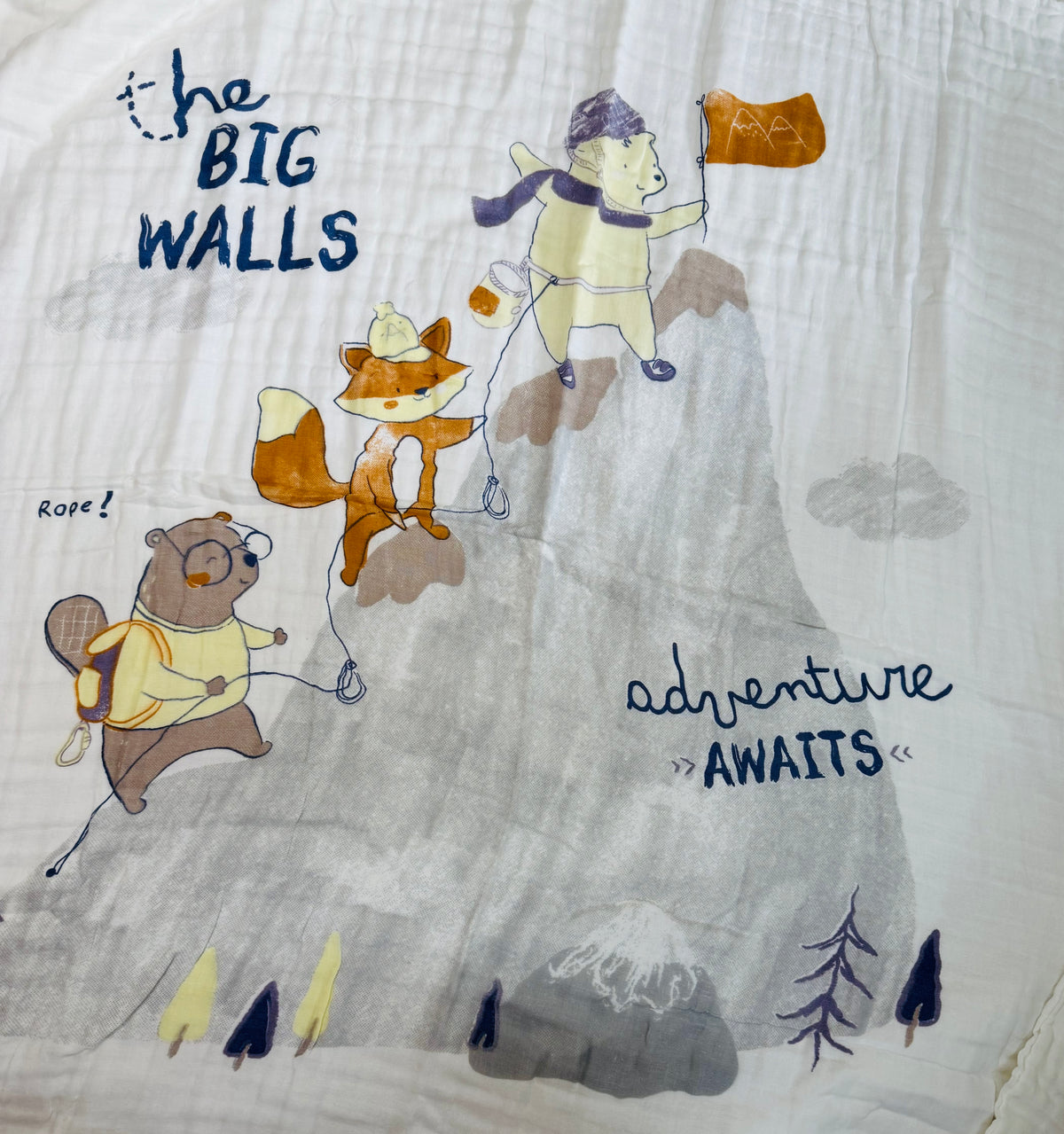 Muslin Receiving Blanket - White Mountain Theme