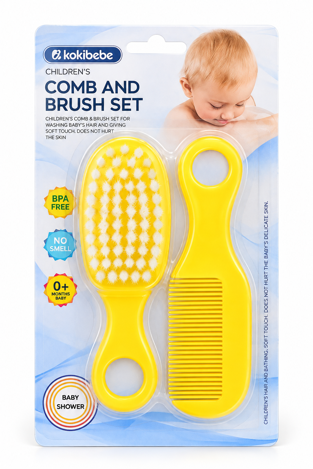 Baby Comb & Brush Set - Yellow