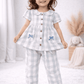 Muslin Girls Co-ords Set - Checked Half hand