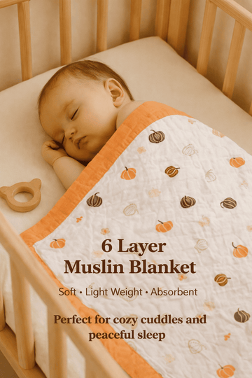 Muslin Receiving Blanket - Orange Pumpkin