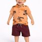 Boys Chinese Collar T-Shirt & Trouser Set
