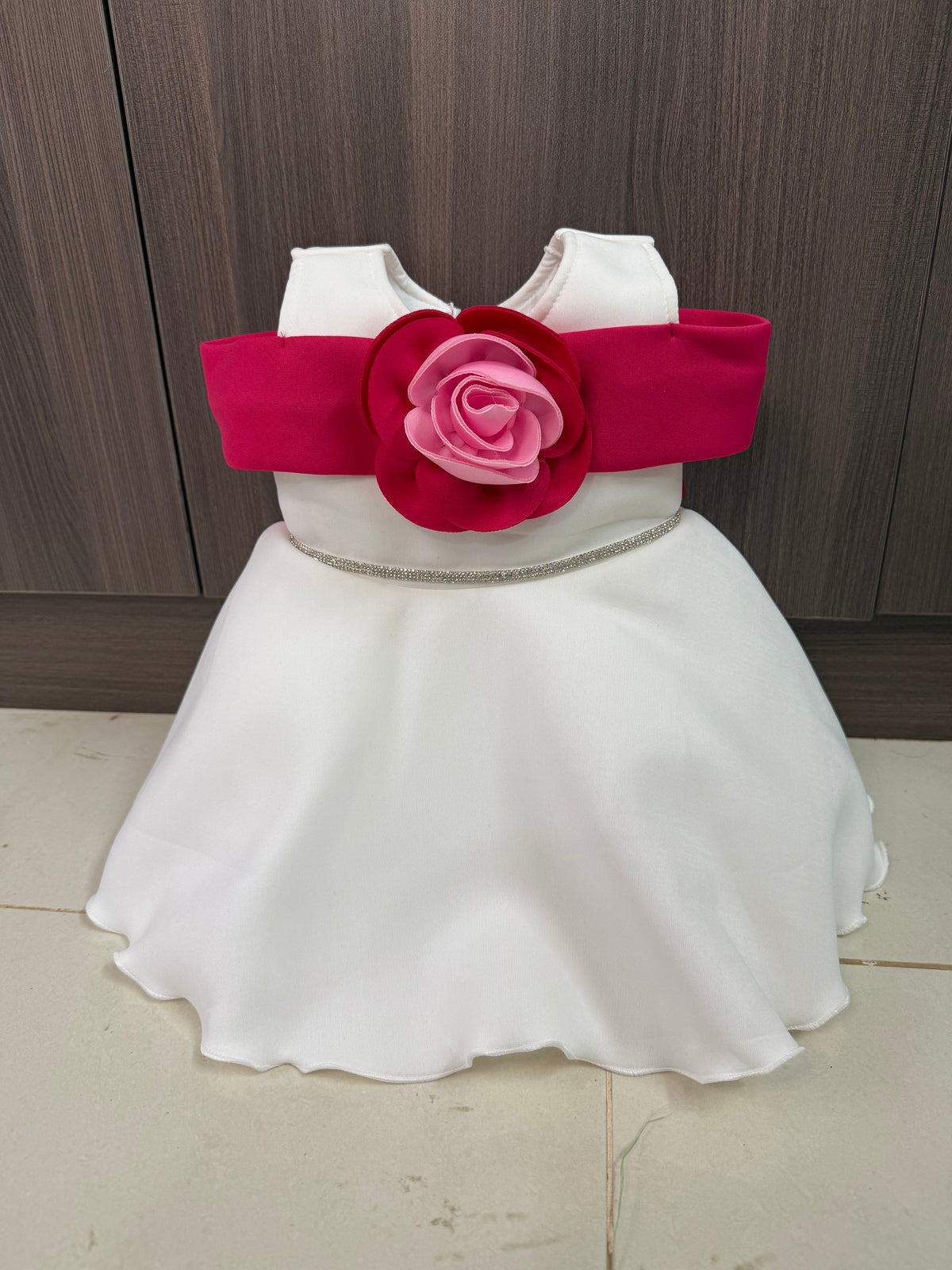 Premium Scuba Frock - White