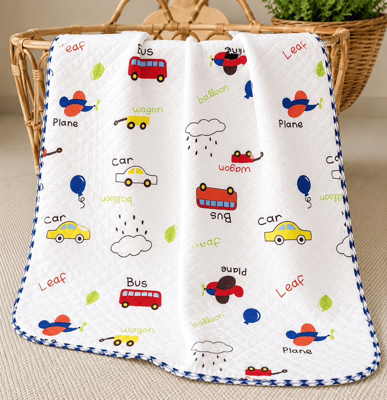 4 Layer Receiving Blanket - Car