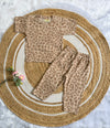 Half Sleeve Co-Ords Set -Cheetah Print Brown