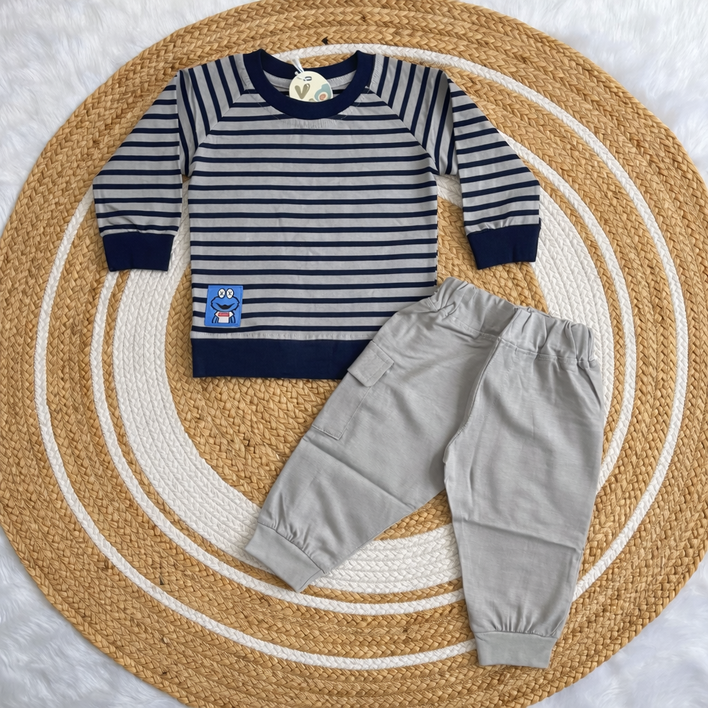 Kids Jogger Set – NavyBlue Stripes