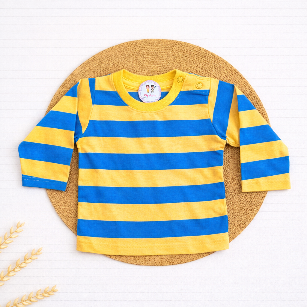 T-shirt - Yellow with Blue Stripes