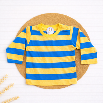T-shirt - Yellow with Blue Stripes
