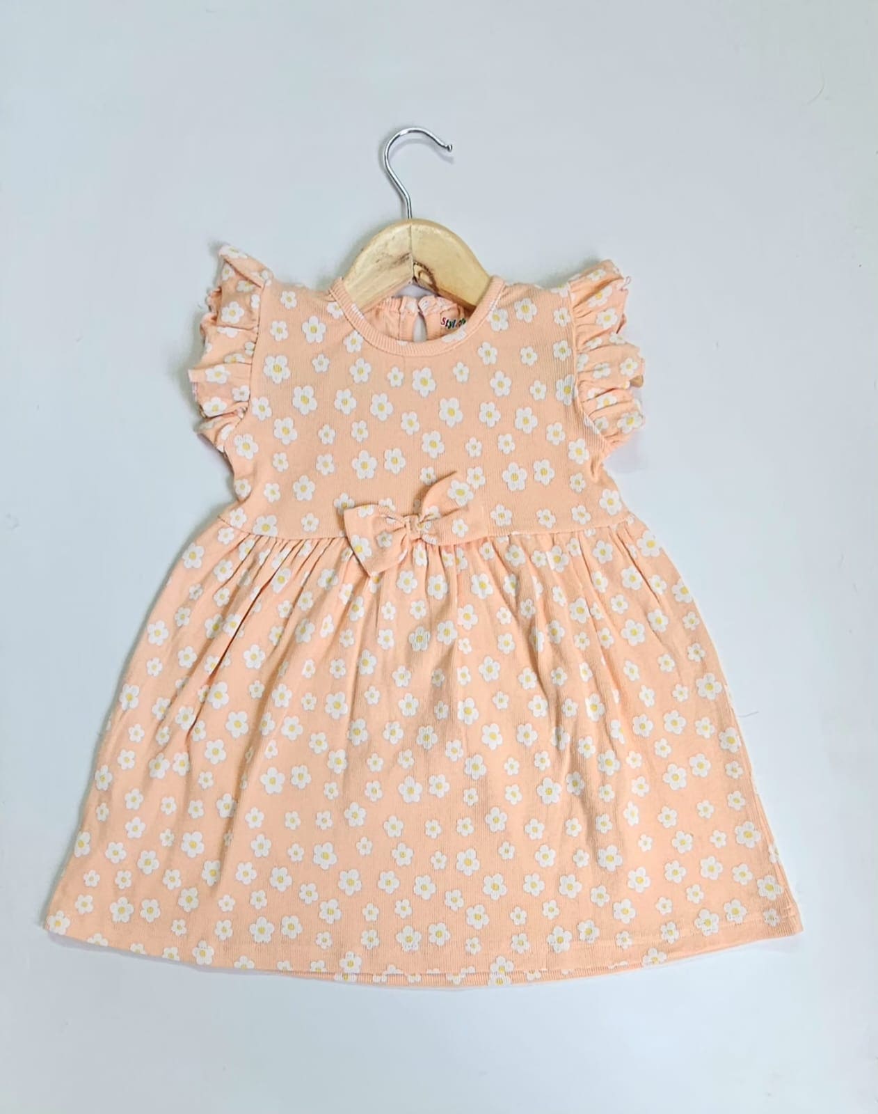 Frill Sleeve Frock - Orange Flower