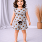 Sleeveless Frill Shorts Set - Grey Panda