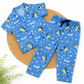 Half Sleeve Kids Night Suit - Blue with Cartoon