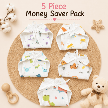 Muslin 6 layer Nappy- Pack Of 5