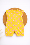 Half Rompers - Yellow Pink Flower