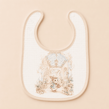 Muslin Bib - Vintage Garden Bunny