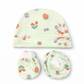 Cap, Mitten & Bootie Set - Bunny Garden Print