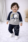 Kids Jogger Set – Grey with Blue