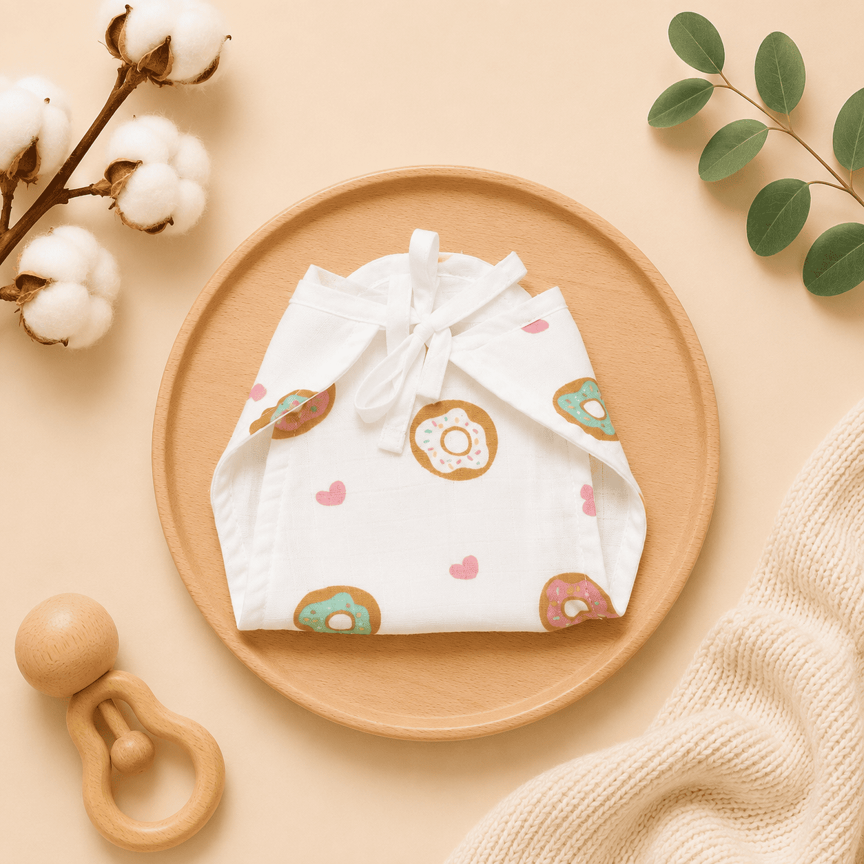 Muslin 6 layer Nappy- Donut