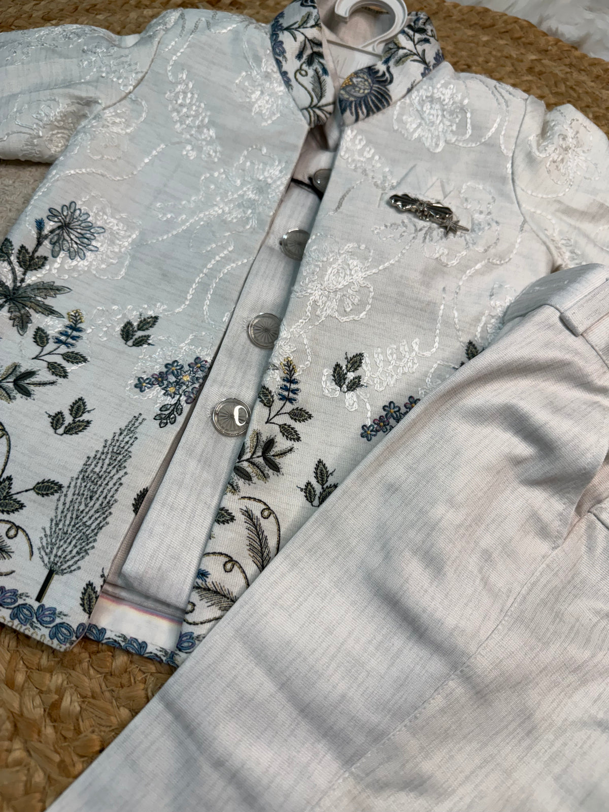 Premium Embroidered 3-Piece Coat Suit Set