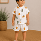Premium Muslin Co-Ord Set - White Animals Print