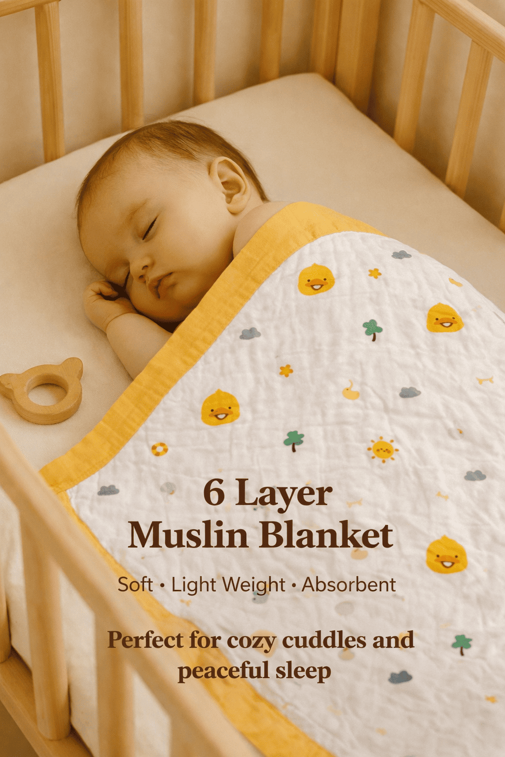 Muslin Receiving Blanket - Yellow Duck