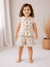 Muslin Frill Sleeve Shorts Set