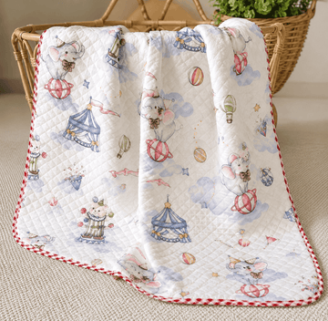 4 Layer Receiving Blanket - Circus Elephant