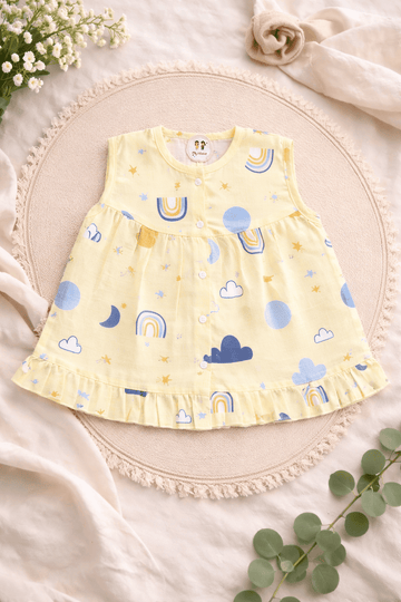 Premium Muslin Frock with Front Button