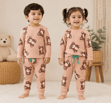 Full Sleeve Co-ords Set - Brown Teddy Bear
