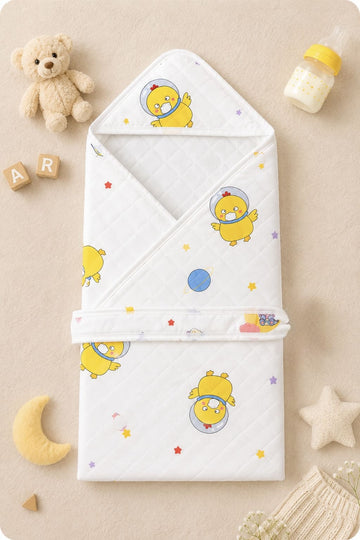 4-Layer Hooded Towel - Space Duck Print