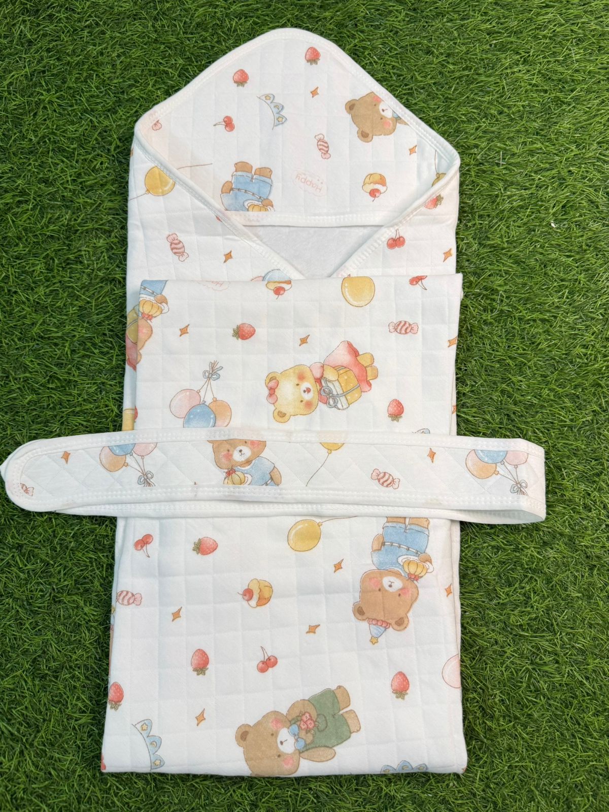4-Layer Muslin Hooded Towel - Bear with Balloon