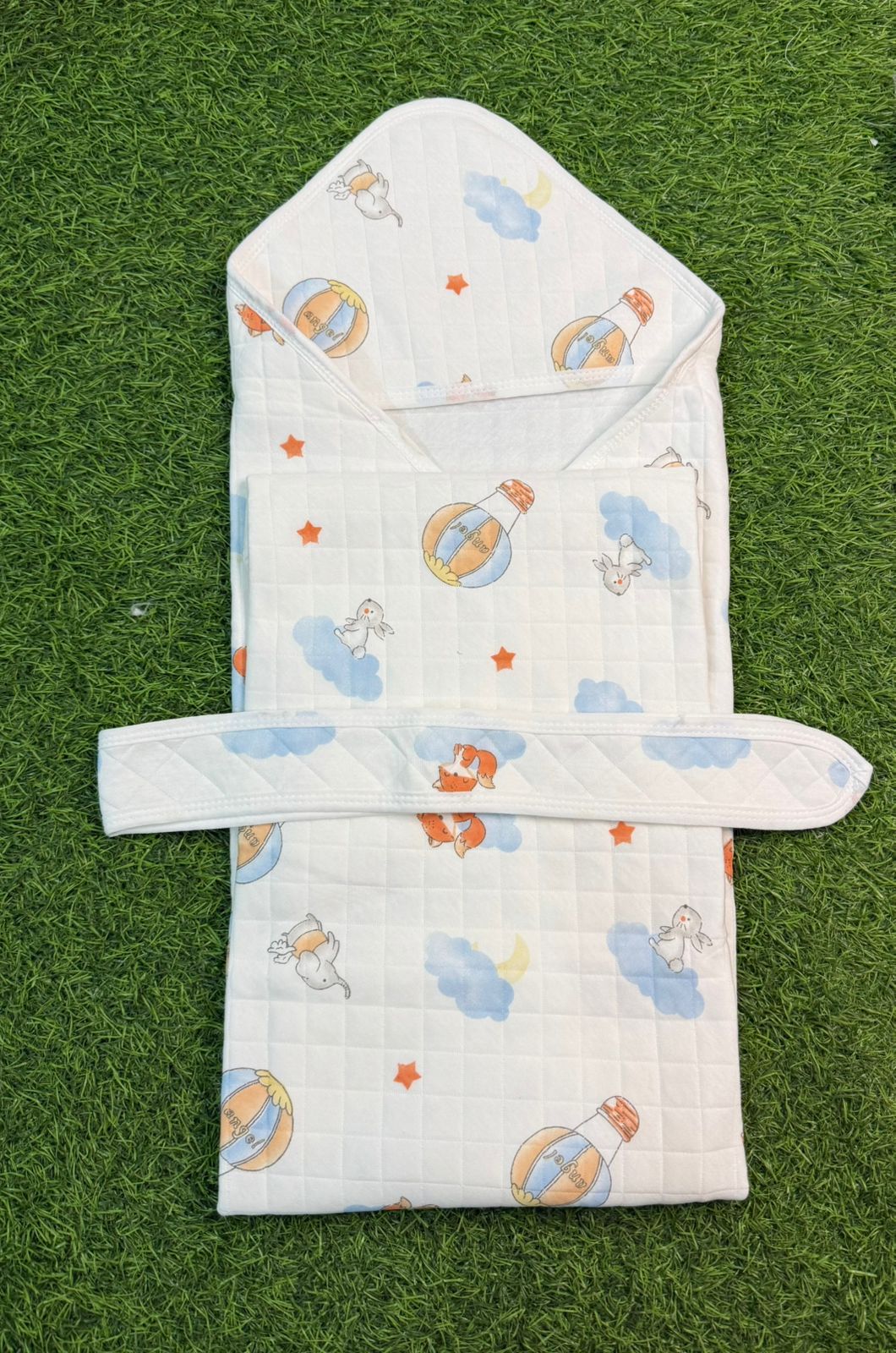 4-Layer Muslin Hooded Towel - Animals with Cloud