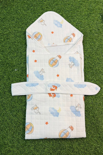 4-Layer Muslin Hooded Towel - Animals with Cloud