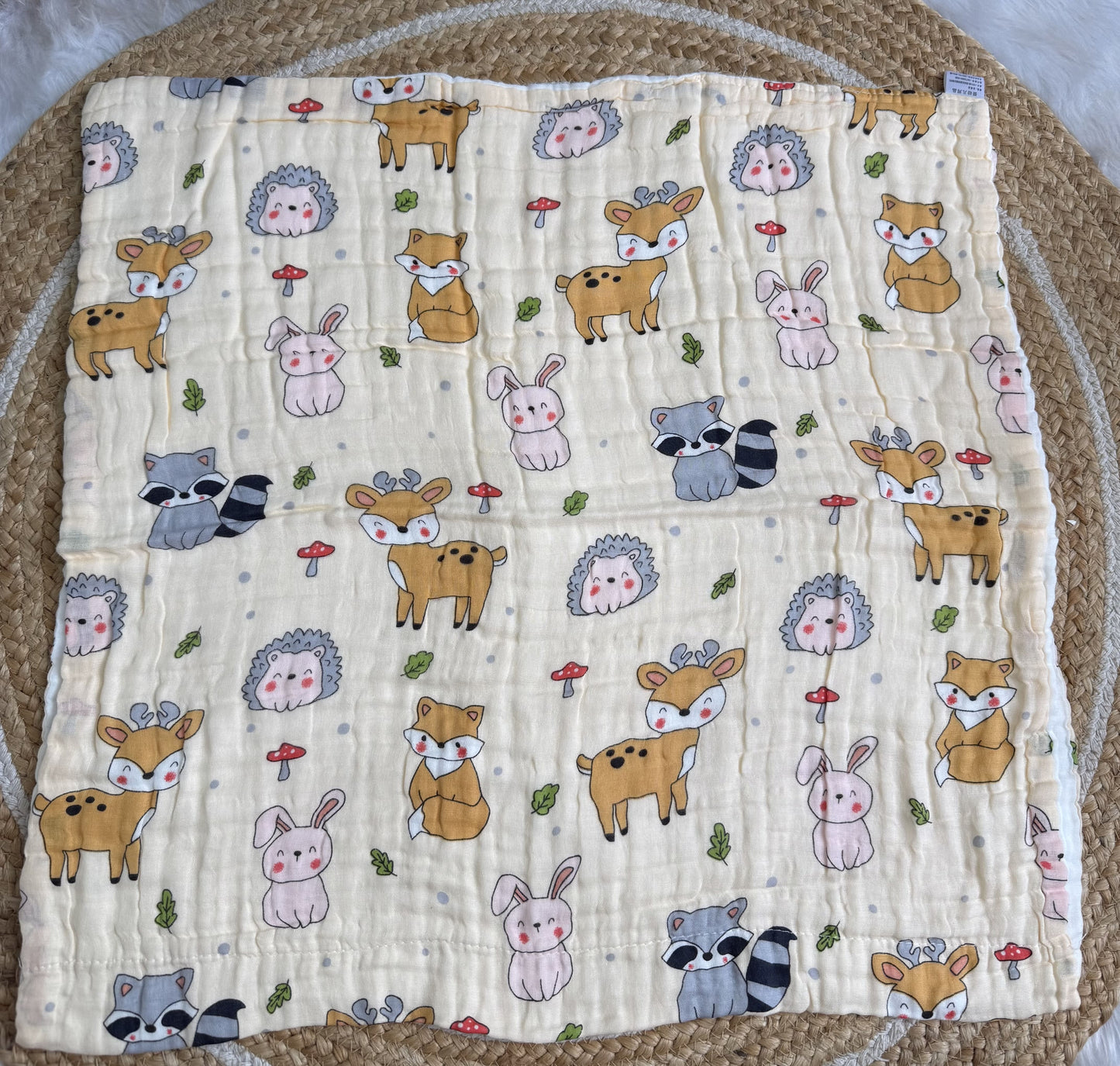 Muslin 6 Layer Bath Towel- Animals