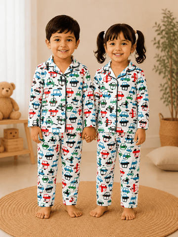 Premium Full Sleeve Night Suit - Car